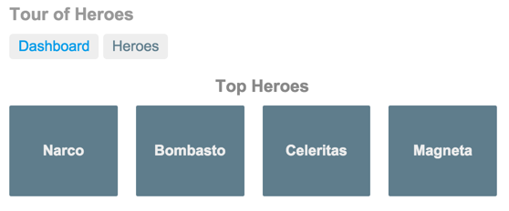 Output of heroes dashboard
